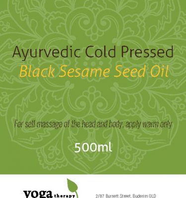 Cold pressed ayurvedic black sesame seed massage oil